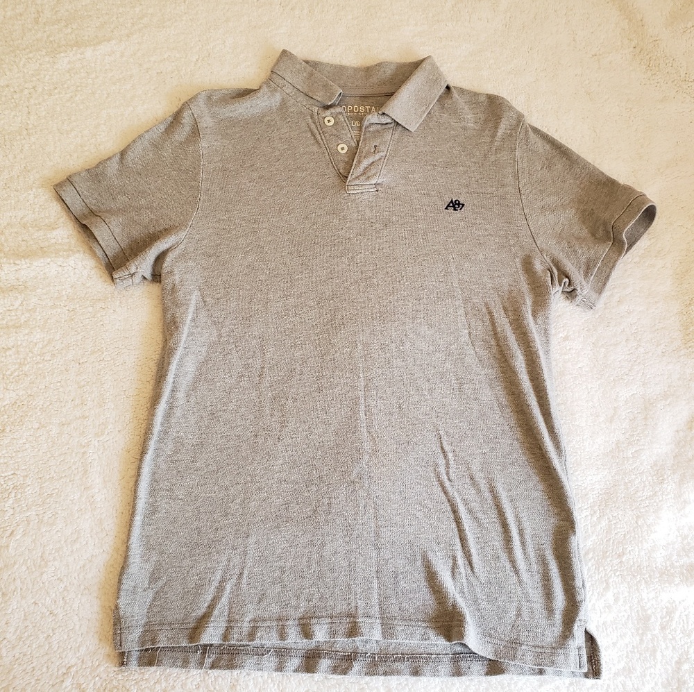 Aeropostale Large Mens Gray Polo Shirt